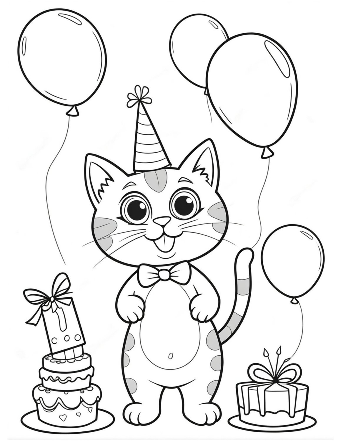 Festa de Aniversário do Gato Festivo