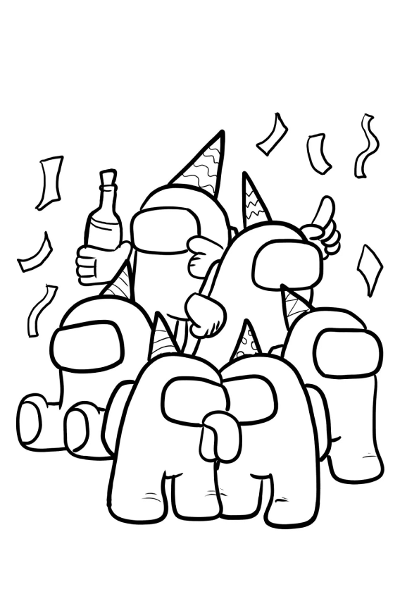 Festa dos Crew Mates em Among Us