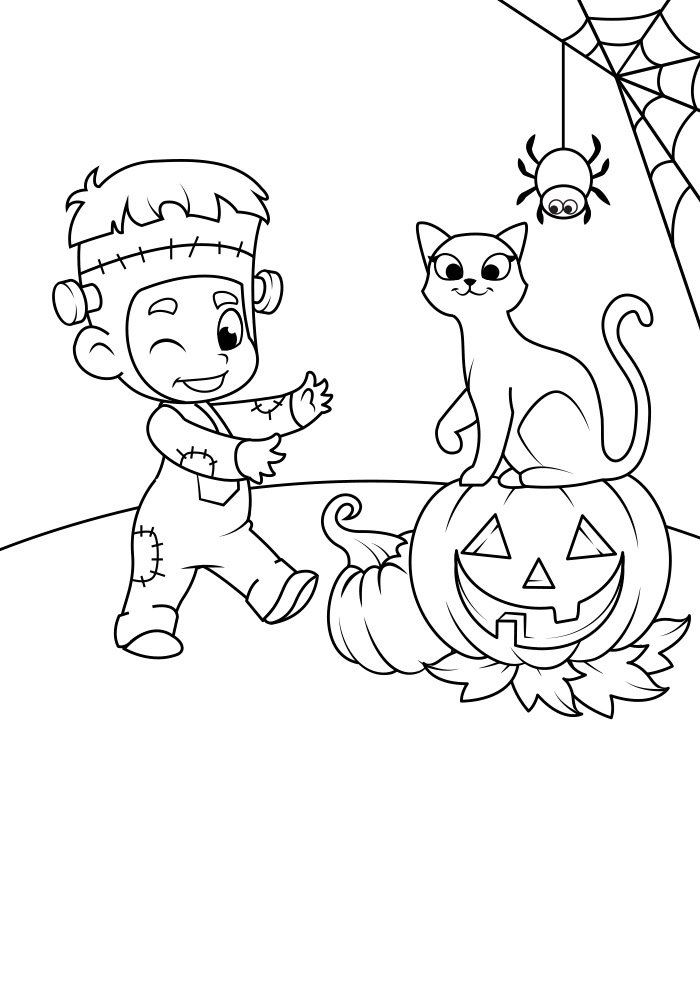 Festa de Halloween com Pequeno Frankenstein