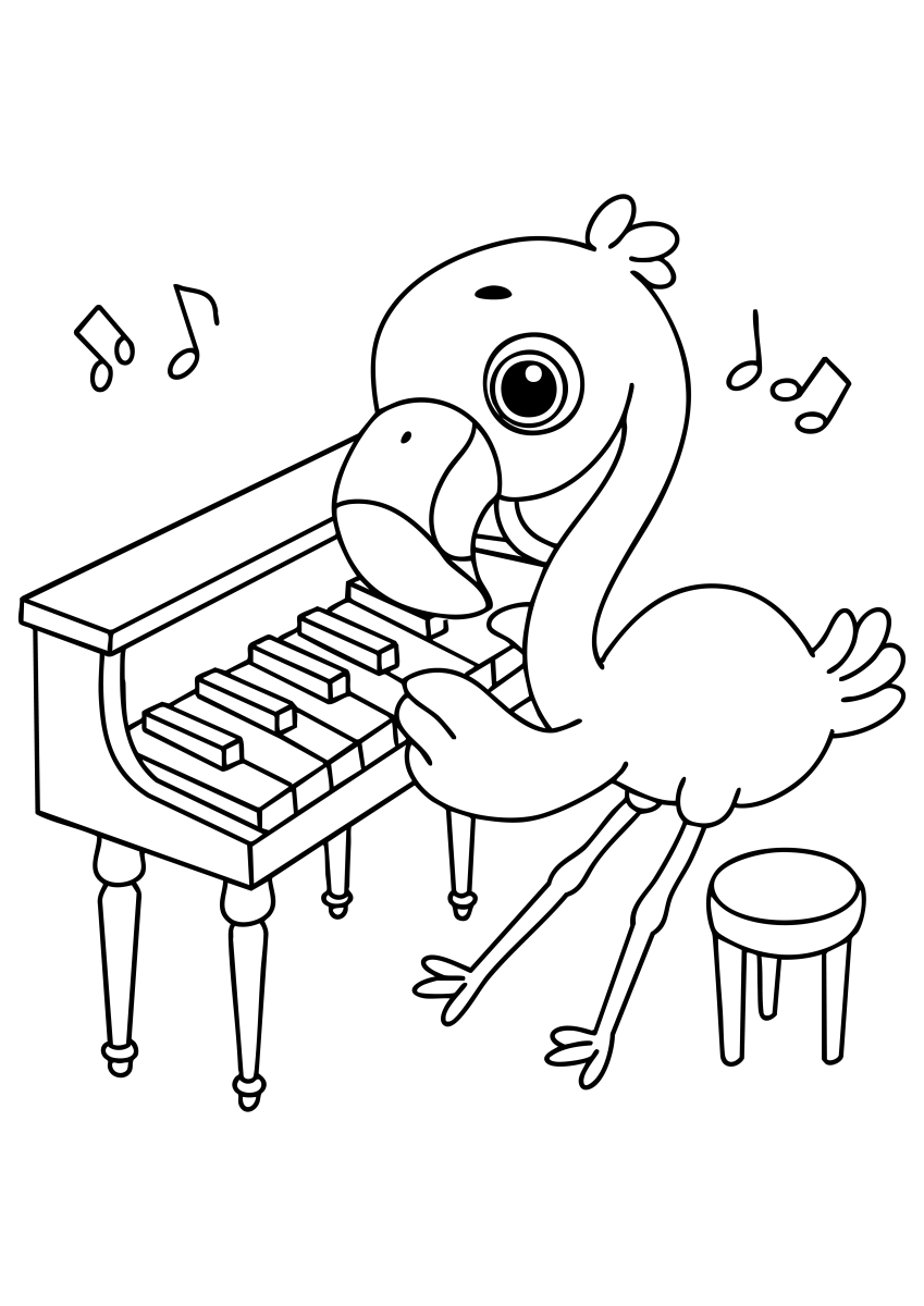 O Flamingo Pianista: Uma Sinfonia Colorida