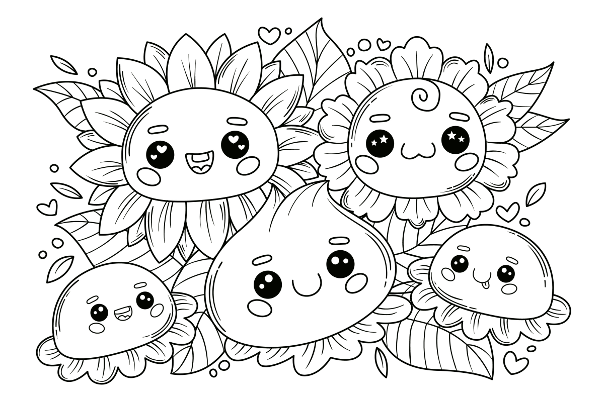 Flores Kawaii Encantadoras