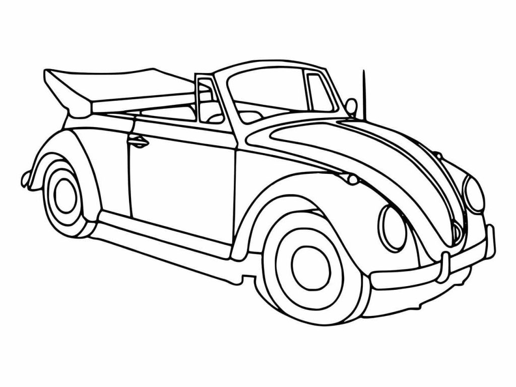 Fusca Conversível Clássico para Colorir