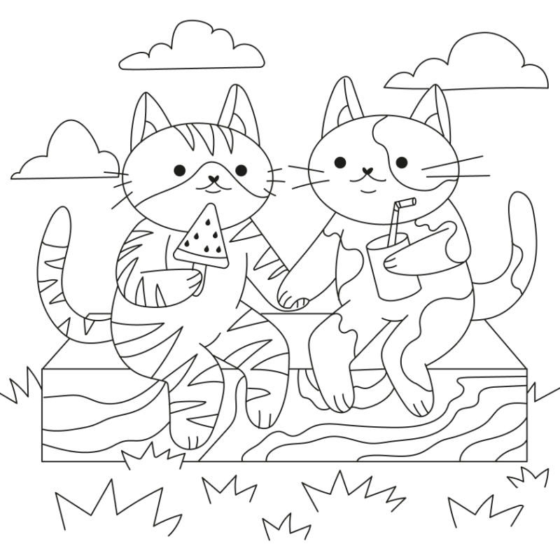 Gatinhos Alegres em Dia Ensolarado