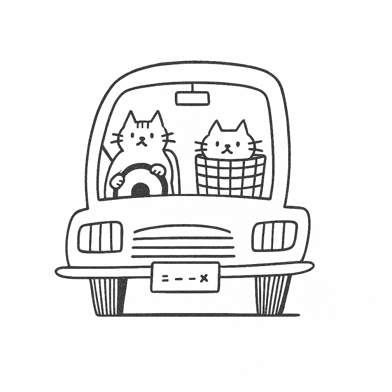 Gatinhos em uma Aventura de Carro