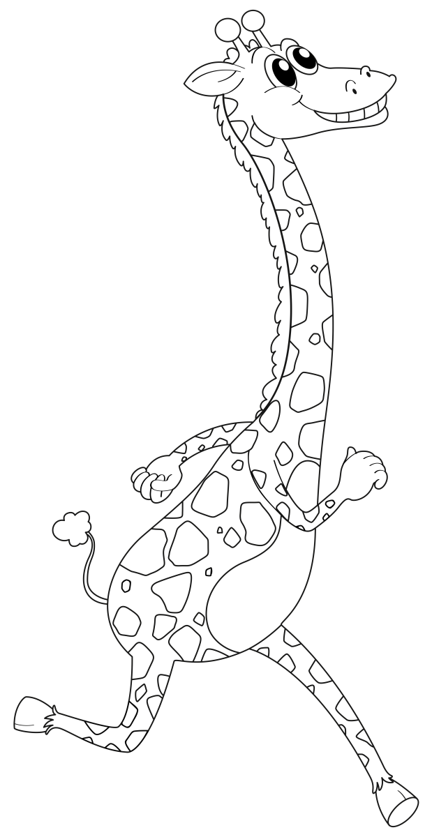 Girafa Alegre Pronta para Colorir
