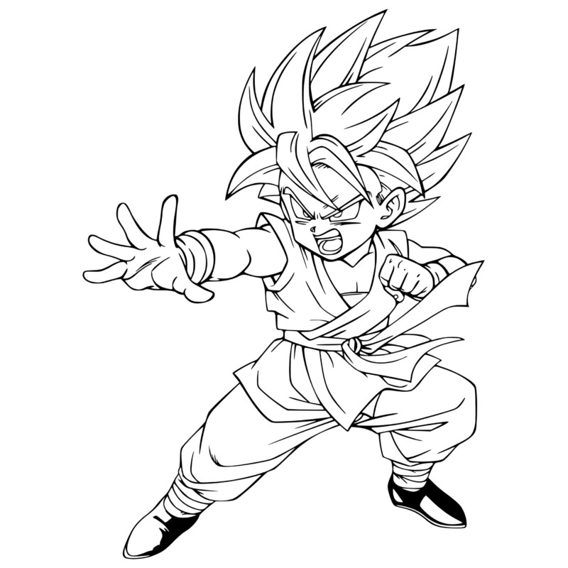 Goku em Ação: Muita Energia para Colorir
