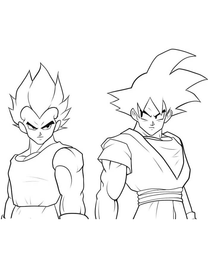 Goku e Vegeta: Guerreiros Estelares em Preto e Branco