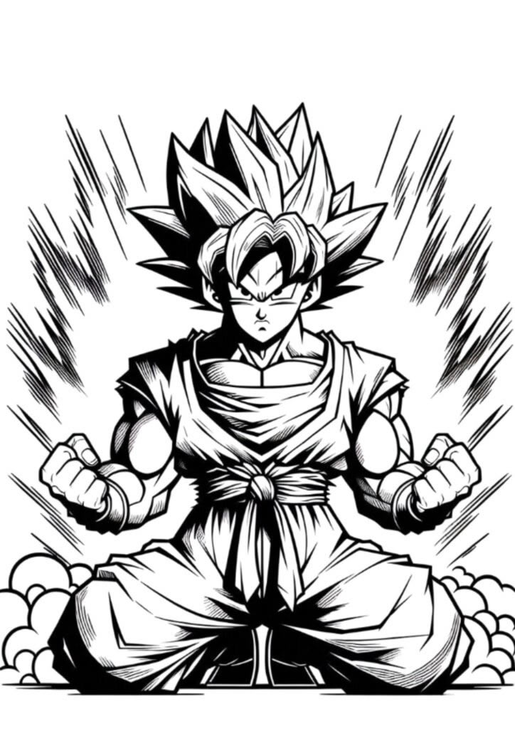 Goku Super Saiyajin em Carga de Energia