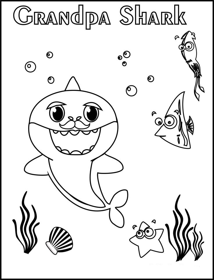 Grandpa Shark com Amigos Submarinos