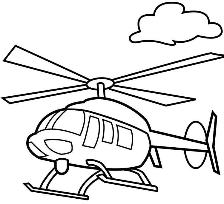 Helicóptero Pronto para Colorir