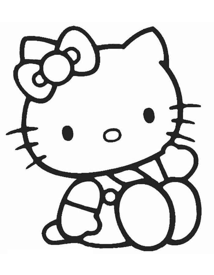 Hello Kitty Pronta para Colorir