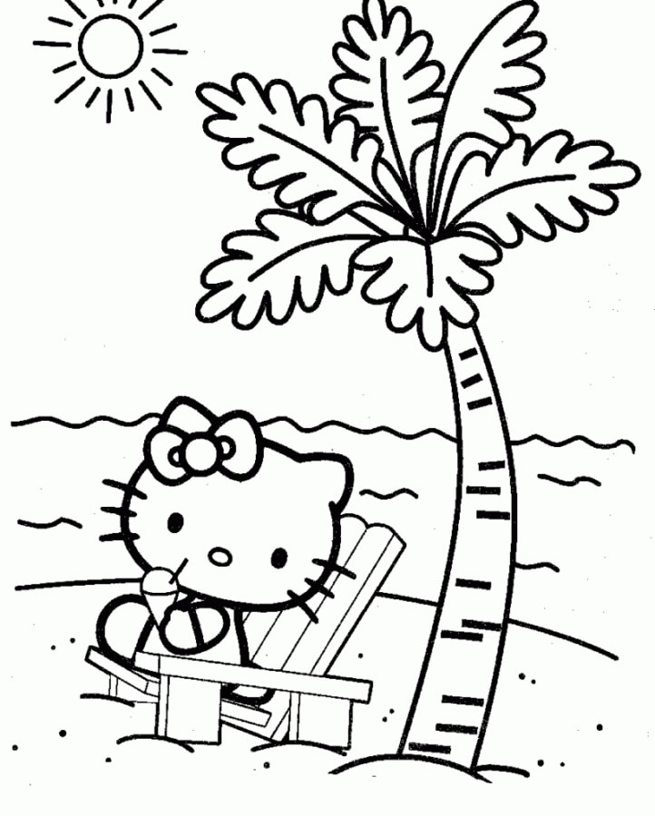 Hello Kitty Relaxando na Praia
