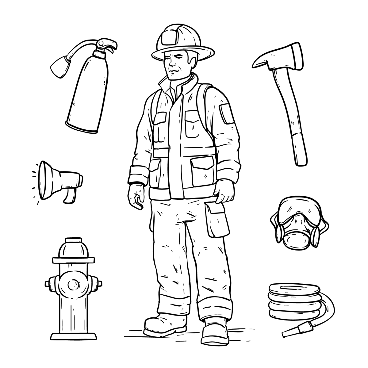 Heroico Bombeiro e Seus Equipamentos