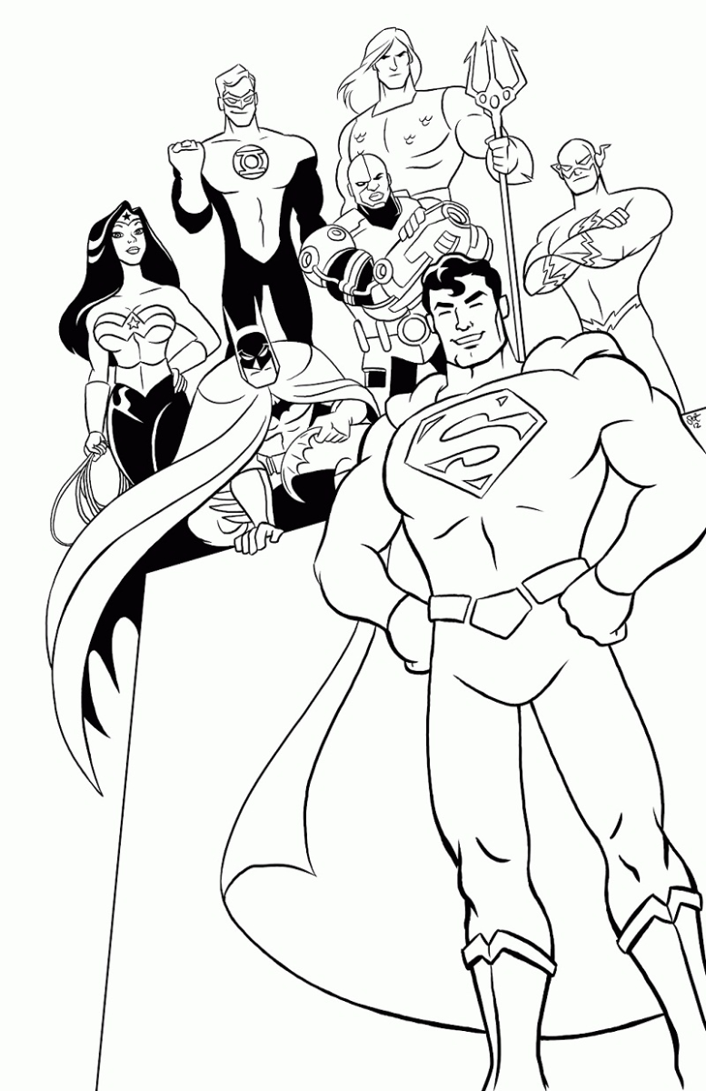 Heróis Icônicos da Liga da Justiça Prontos para Colorir