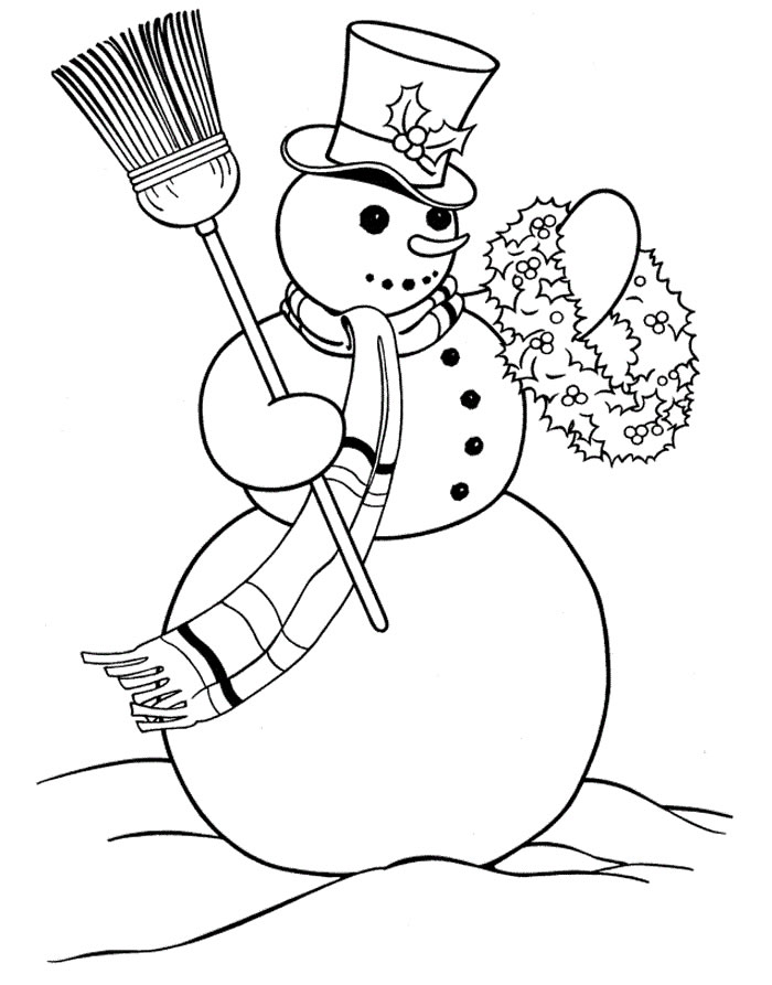 Hora de Colorir o Boneco de Neve Festivo