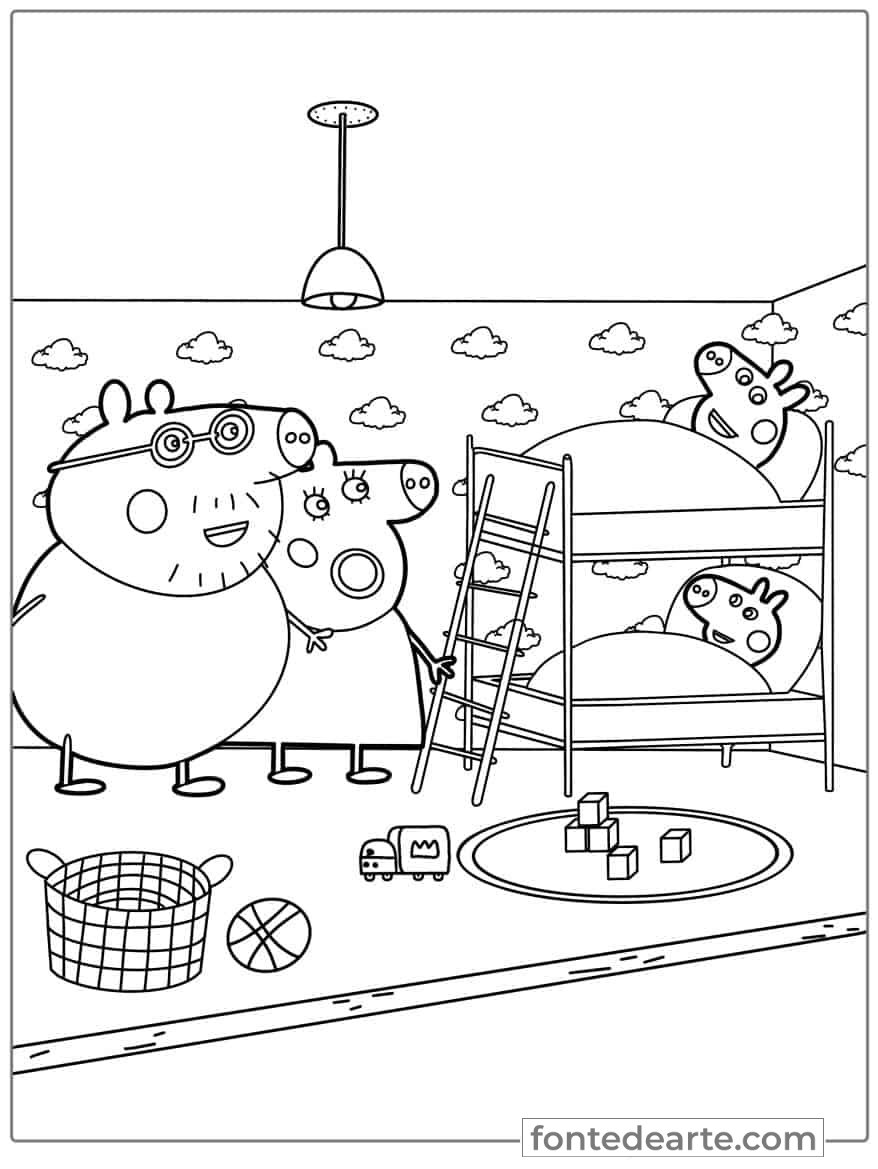 Hora de Dormir com a Família Peppa Pig