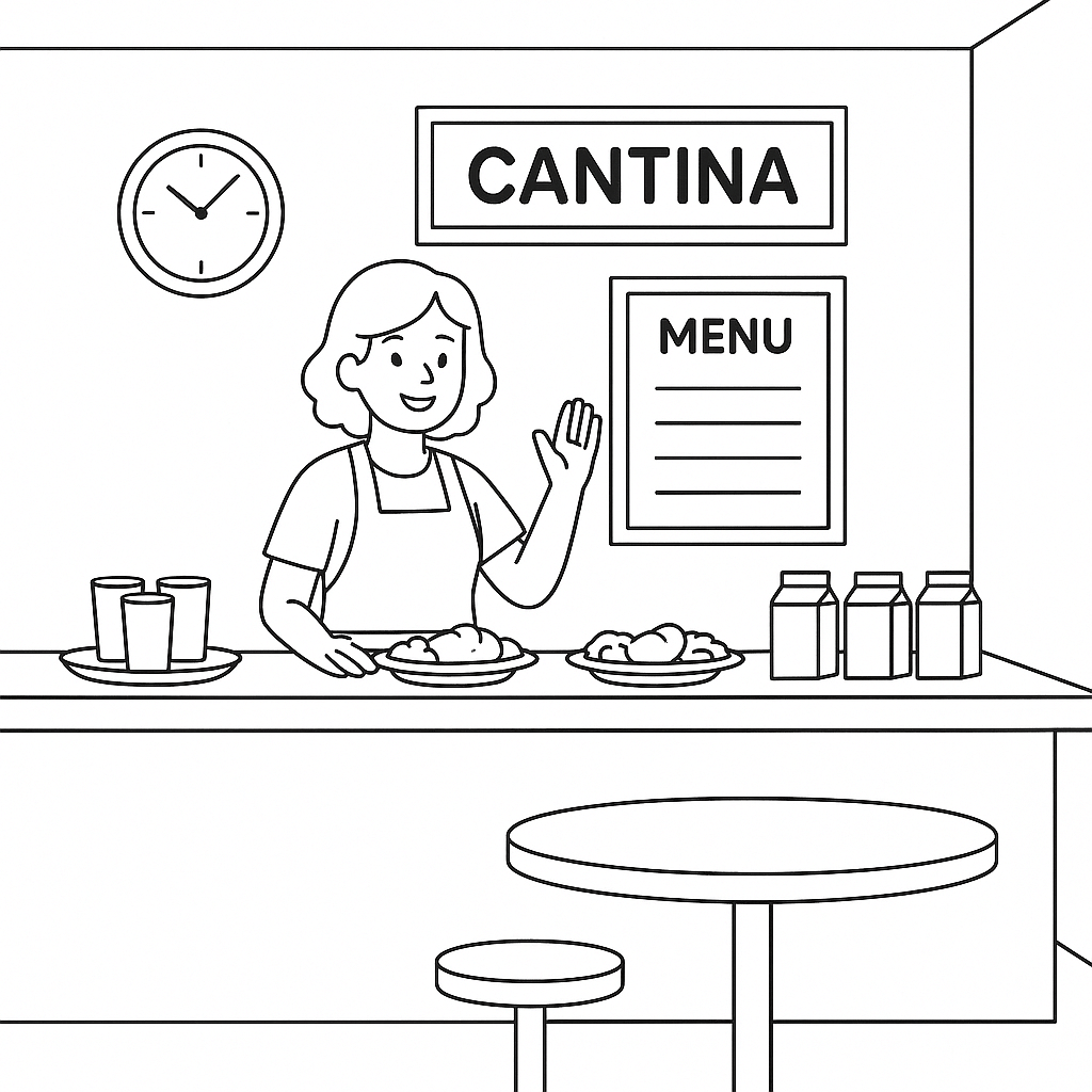 Hora do Almoço na Cantina Escolar