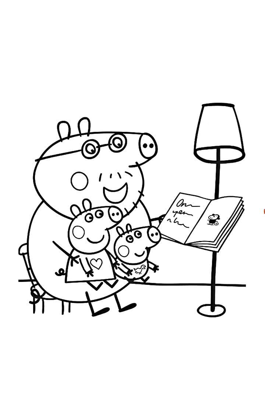 Hora da História com Papai Pig e Família