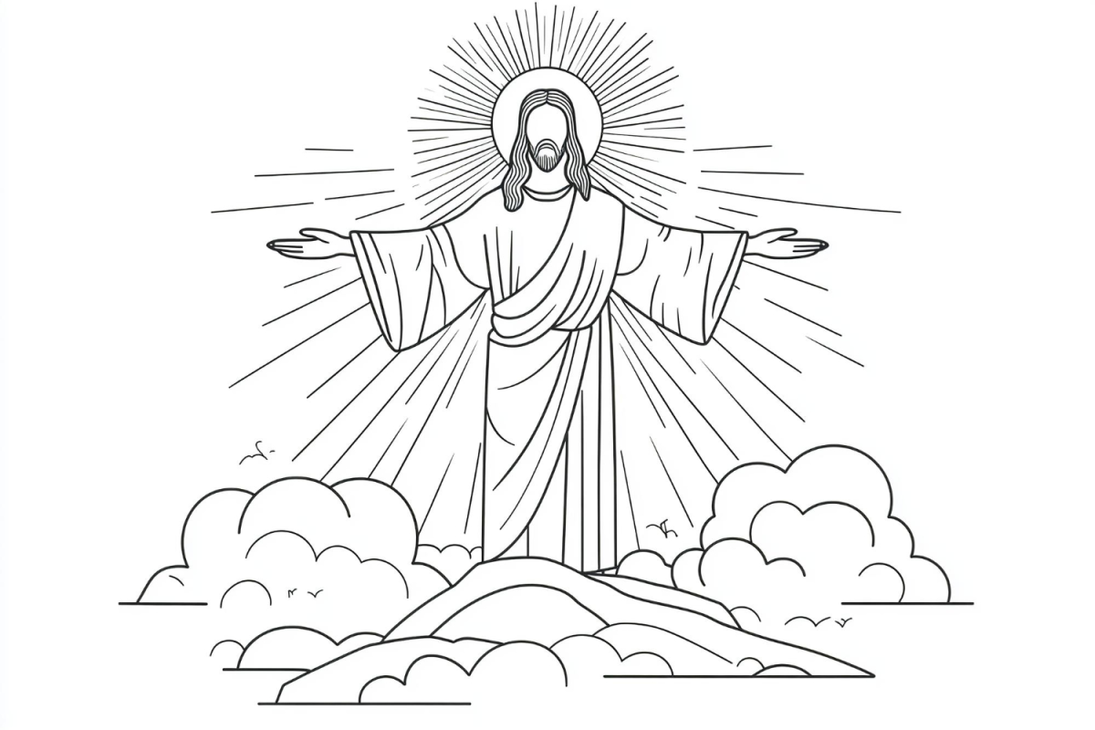 Iluminação Celestial: Jesus entre as Nuvens