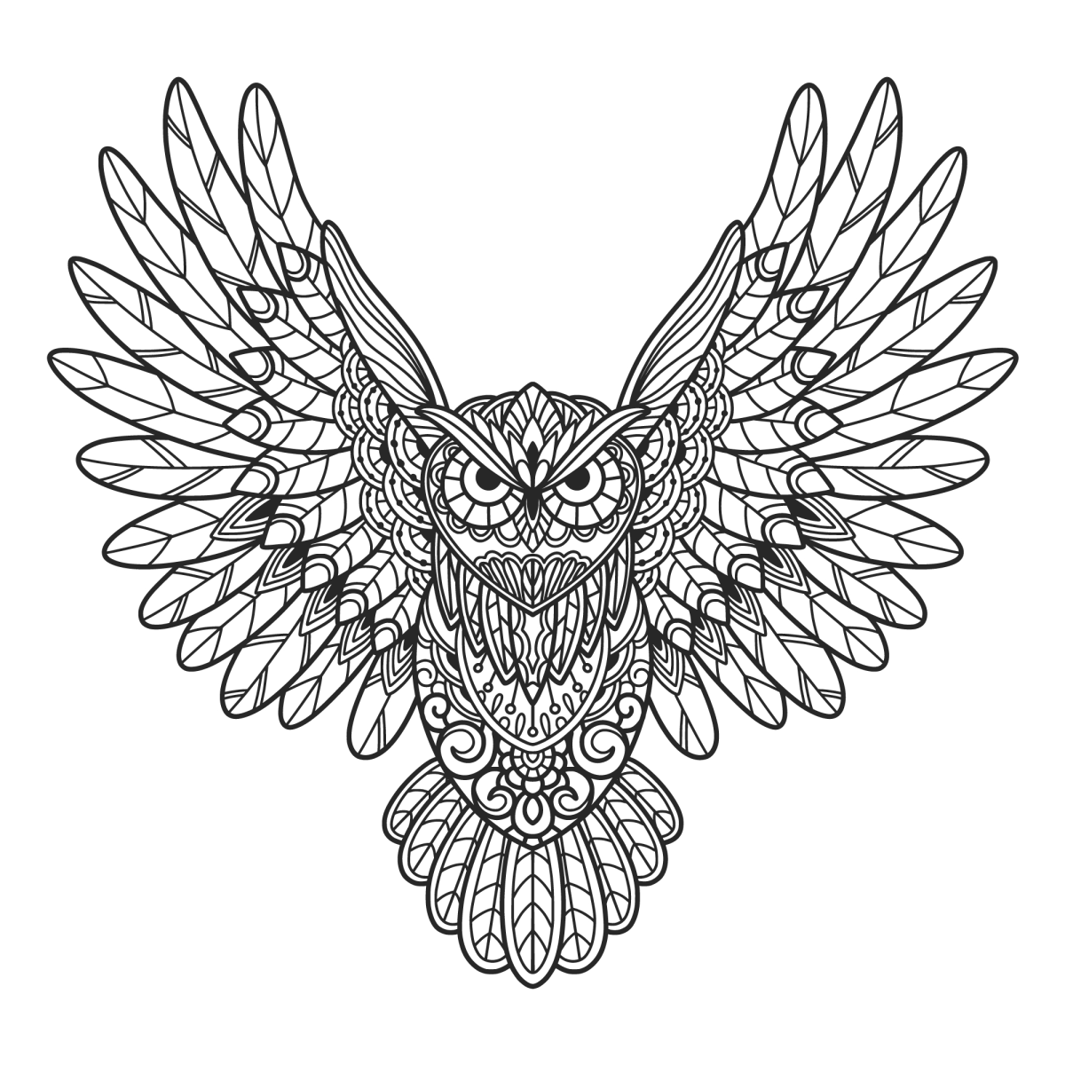 Intricada Arte de Coruja em Voo
