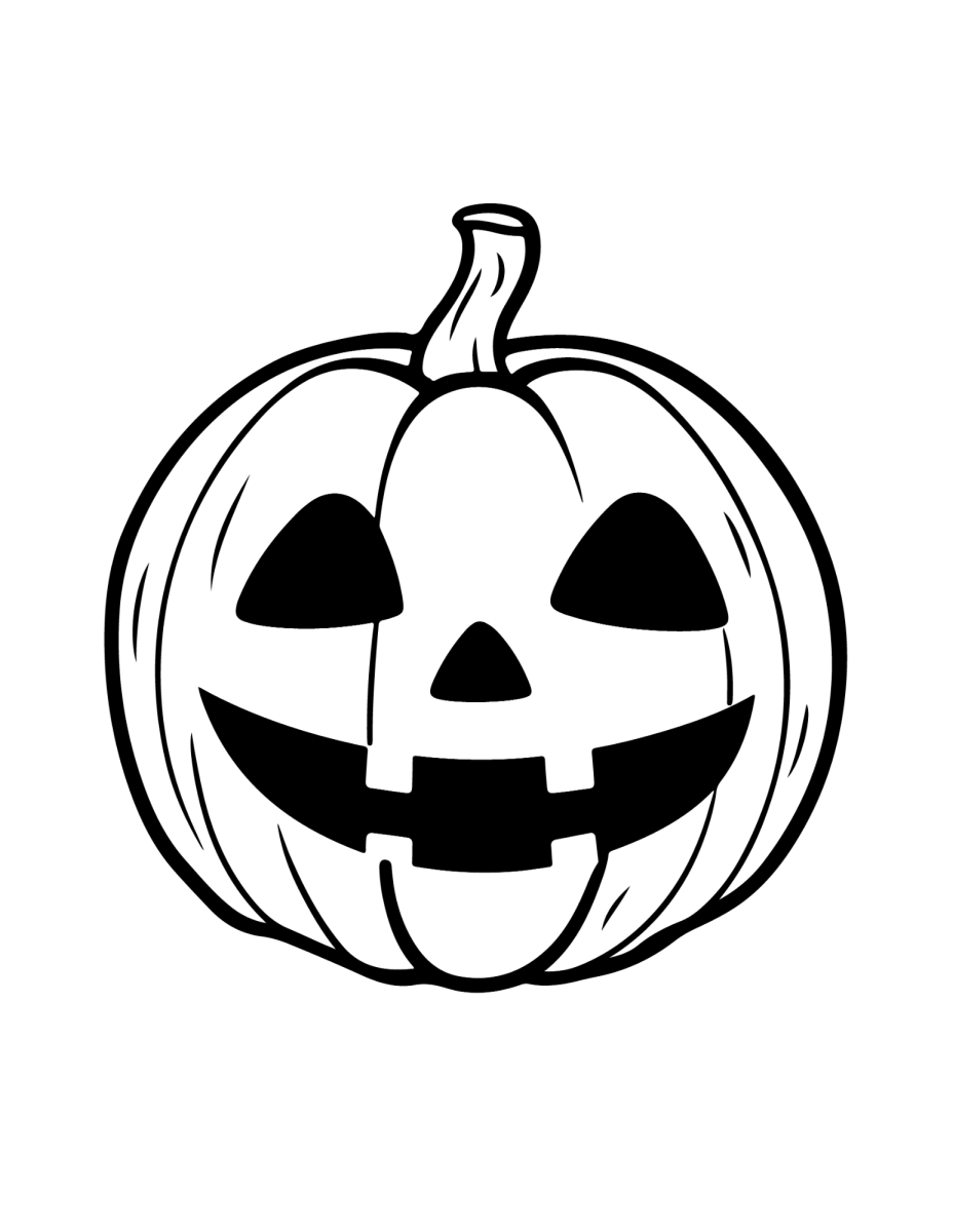Desenho de Jack-o-lantern com sorriso grande para imprimir e colorir