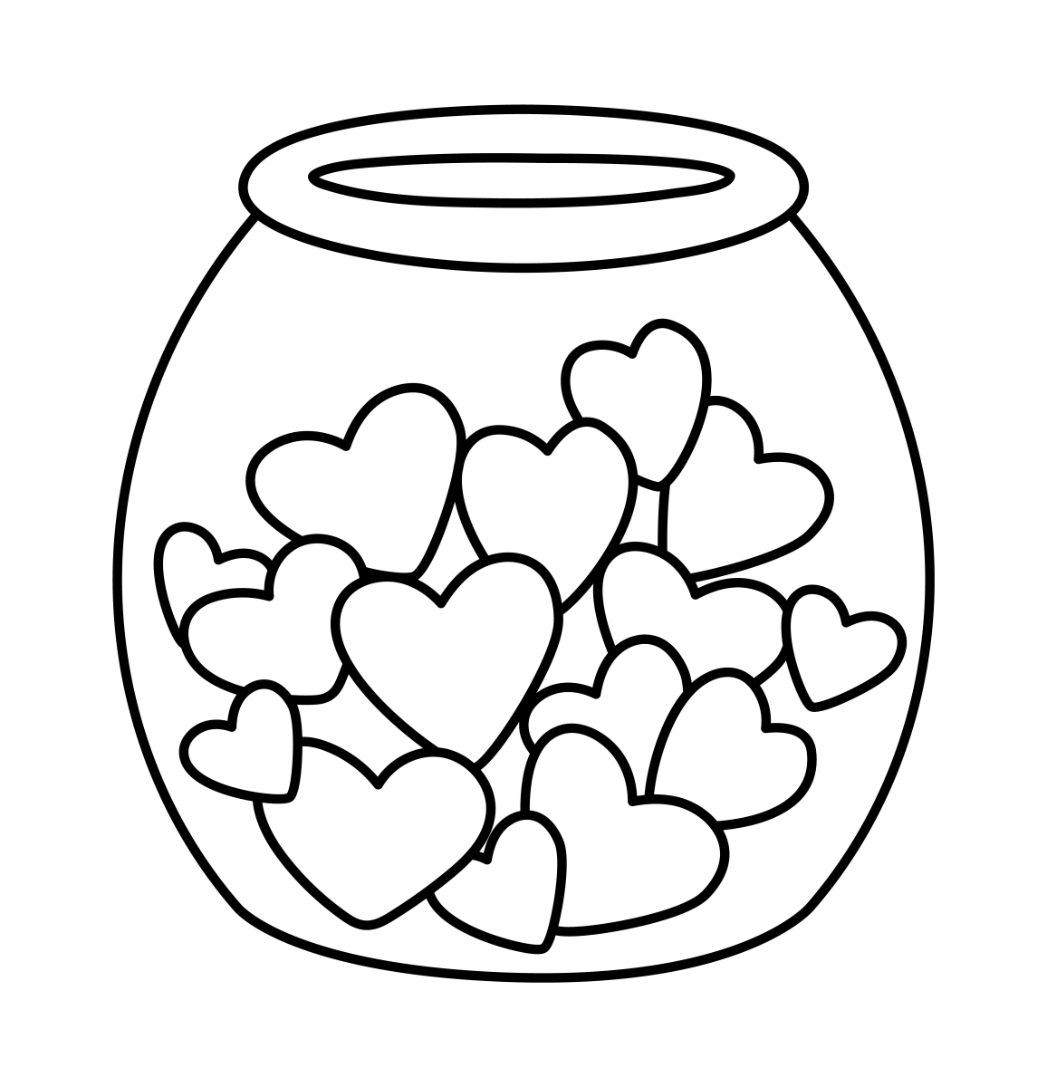Jar of Hearts Coloring Page