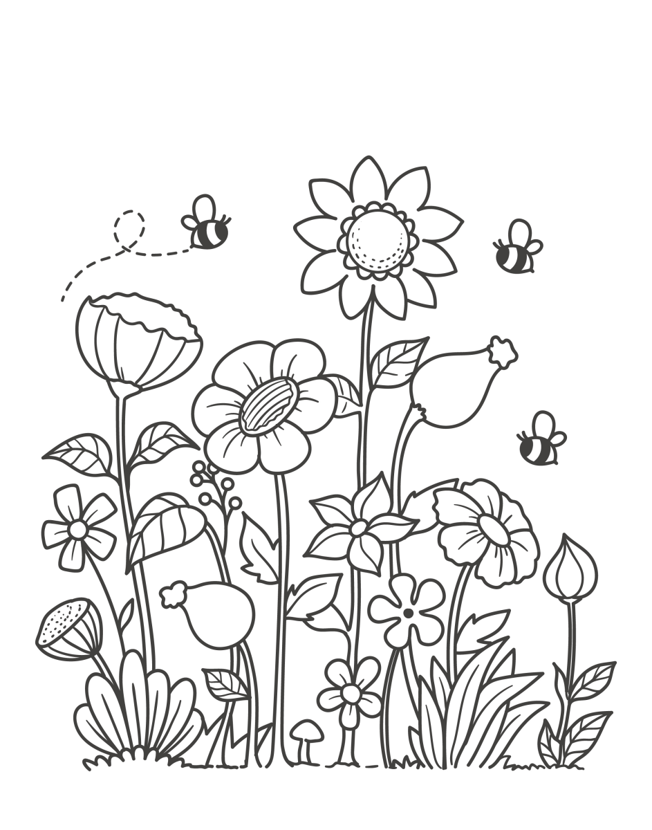 Jardim Florescente para Colorir