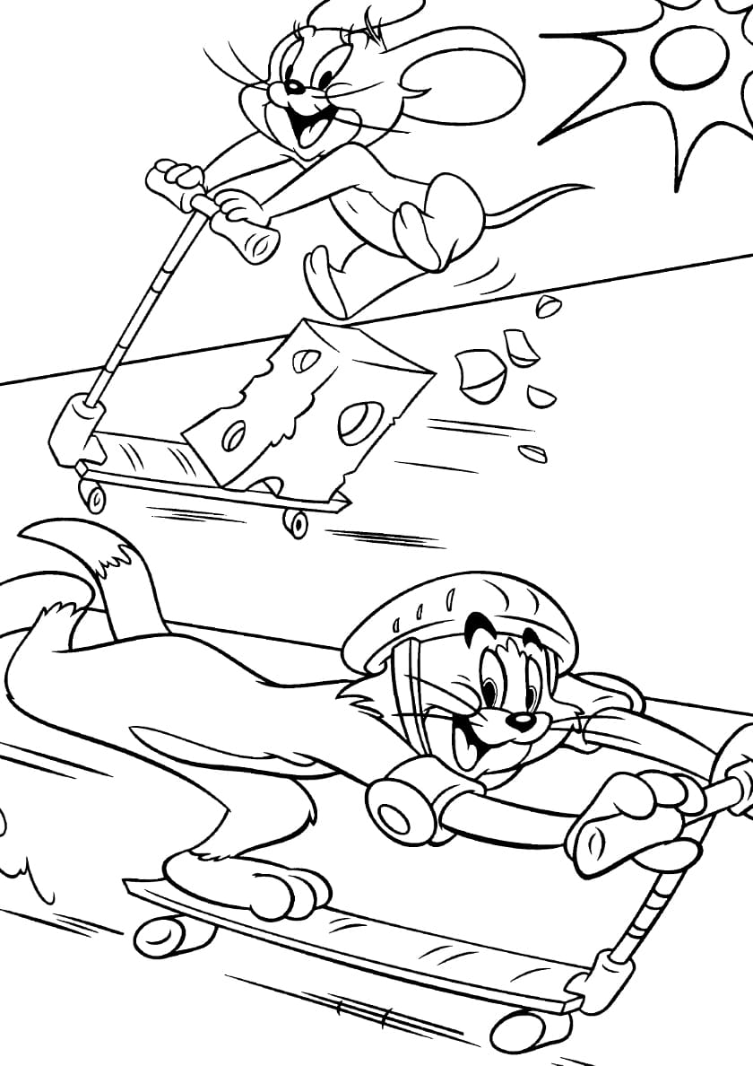 Jerry e Tom em Aventura de Patinete