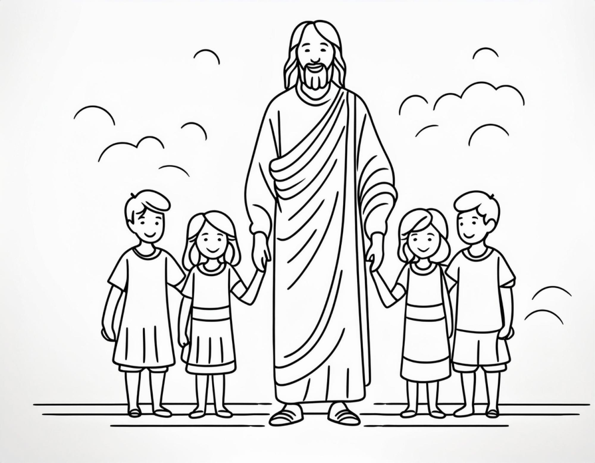 Jesus e as Crianças: Uma Cena de Amor e Harmonia