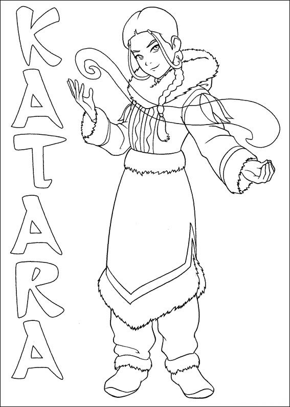 Katara: Mestre da Água Pronta para Coloração