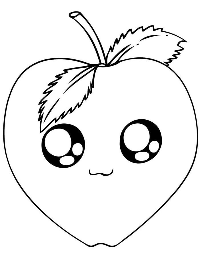 Maçã Kawaii Encantadora
