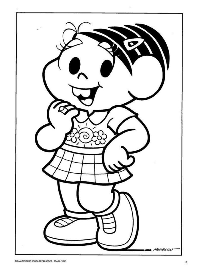 Monica Pronta para Colorir