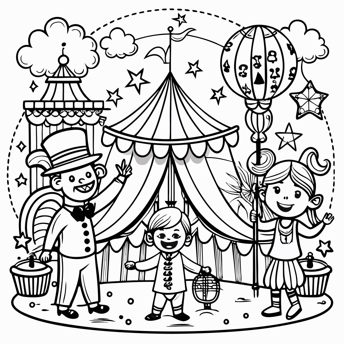 A Magia do Circo para Colorir