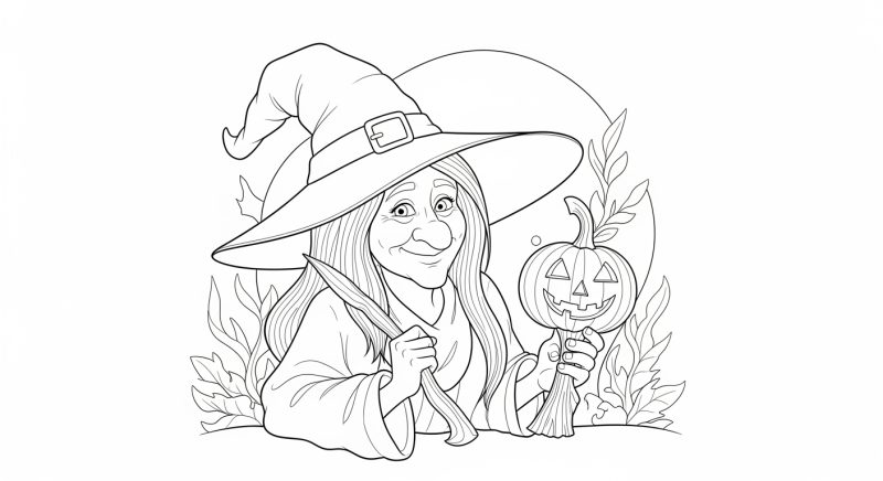 Magia de Halloween: A Bruxa e a Abóbora