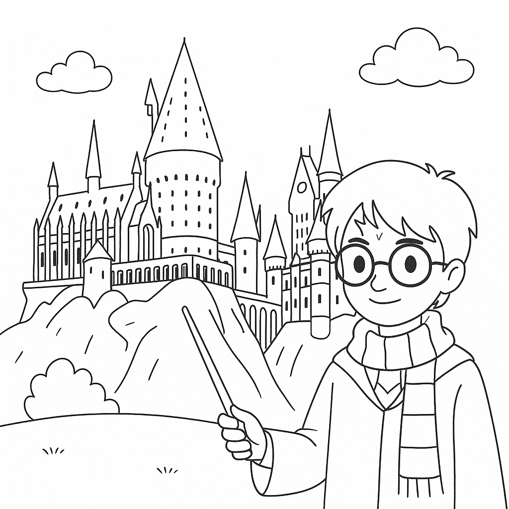 Magia em Hogwarts com Personagem Icônico
