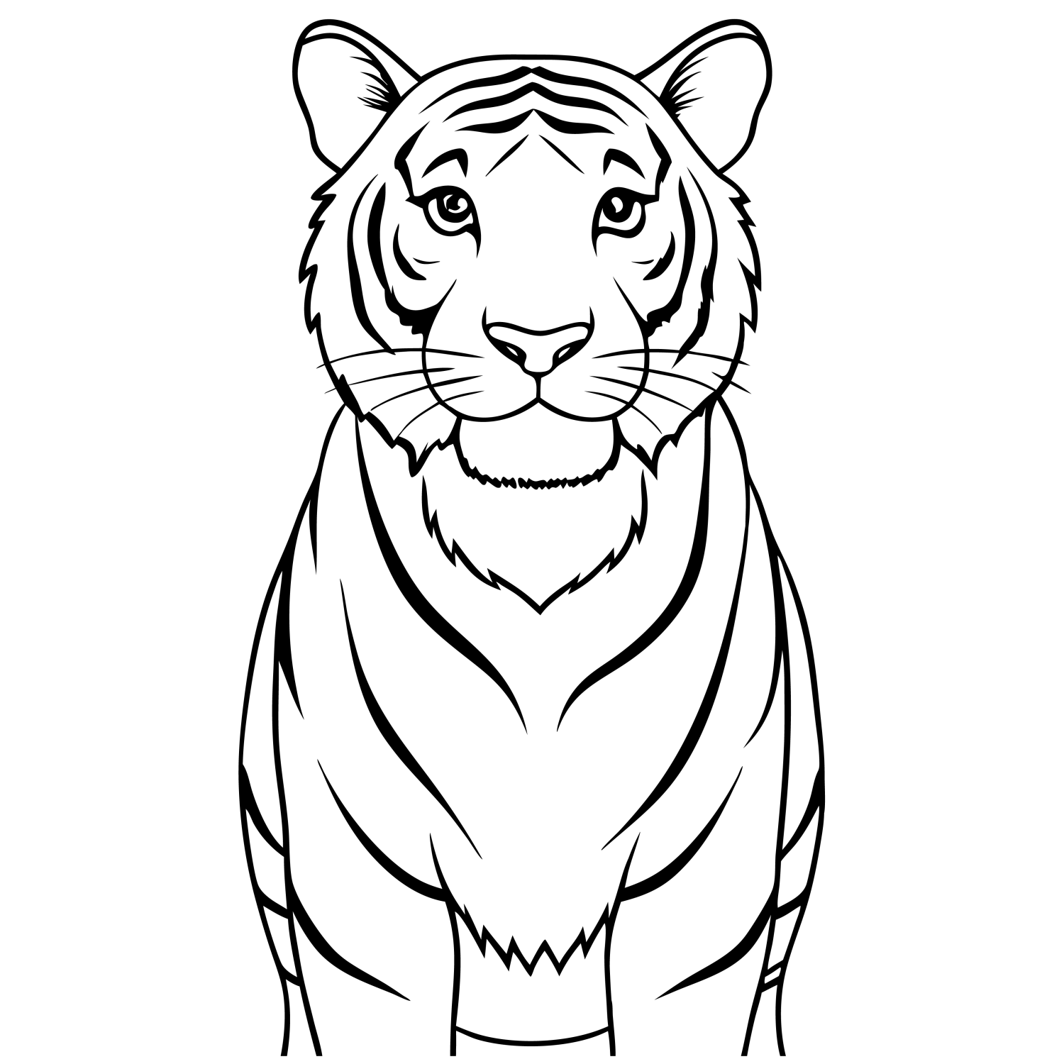 Majestade do Tigre: Arte para Colorir