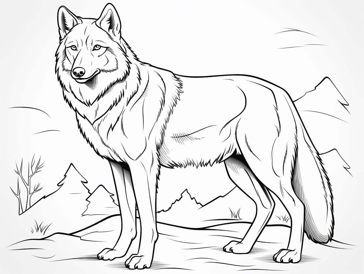 Majestoso Lobo nas Montanhas