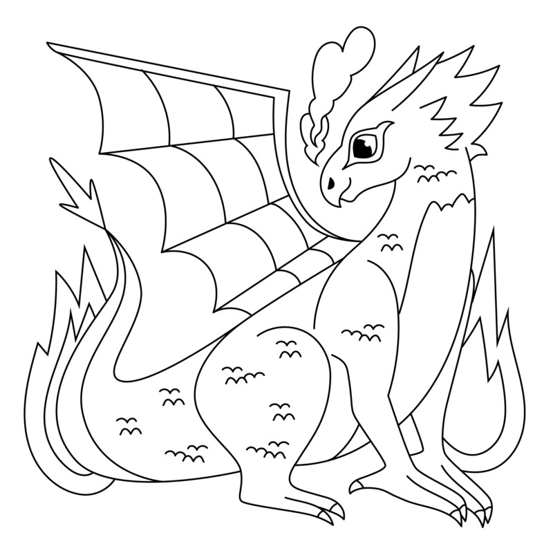 Majestoso Dragão à Espera de Cores