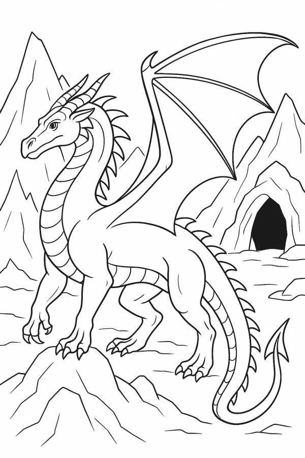 Majestoso Dragão nas Montanhas