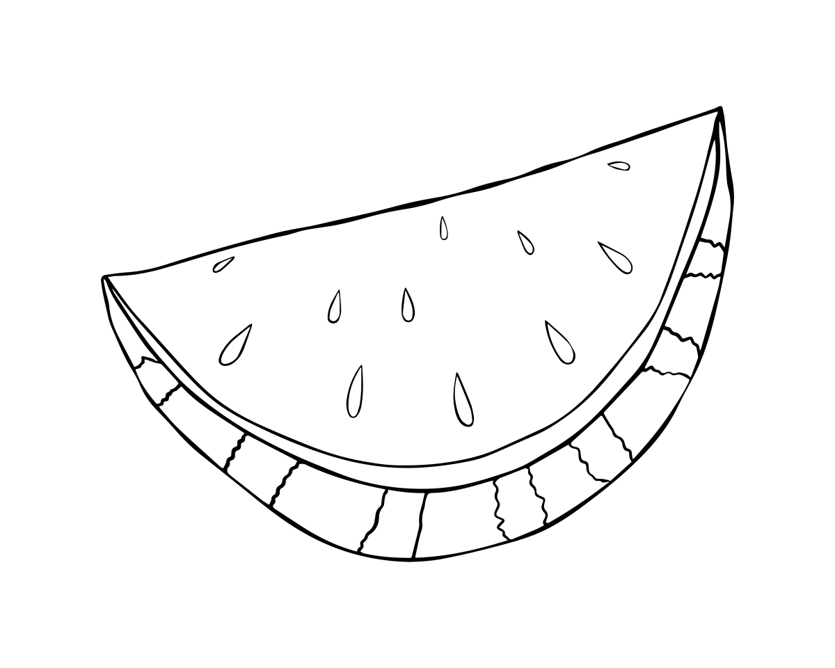 Delicioso pedaço de melancia para colorir