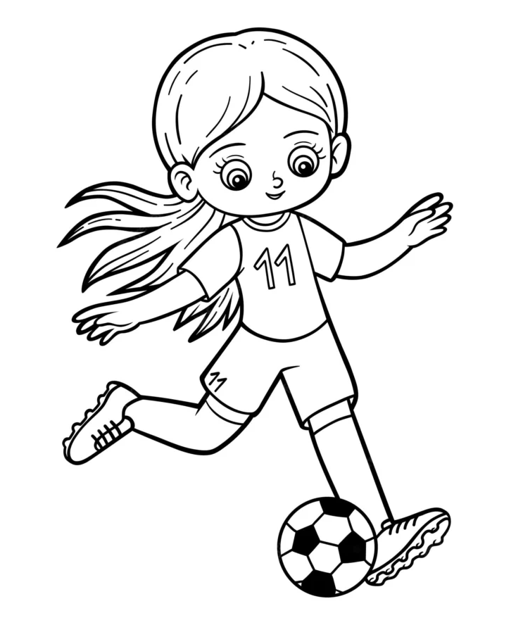 Menina Jogadora: A Arte do Futebol em Ação
