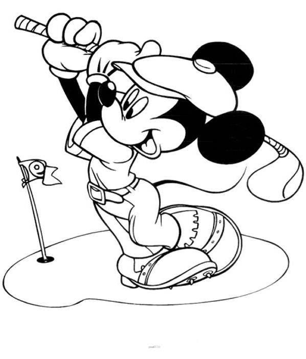 Mickey Golfista em Ação