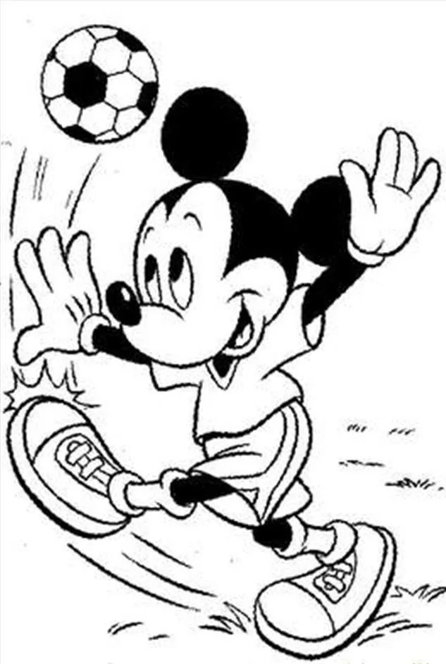 Desenho de Mickey surfando para imprimir e colorir