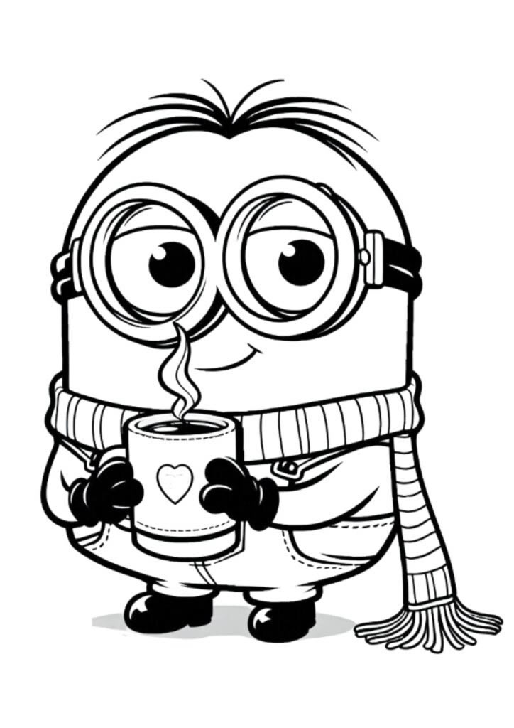 Minion Aconchegante com Chocolate Quente