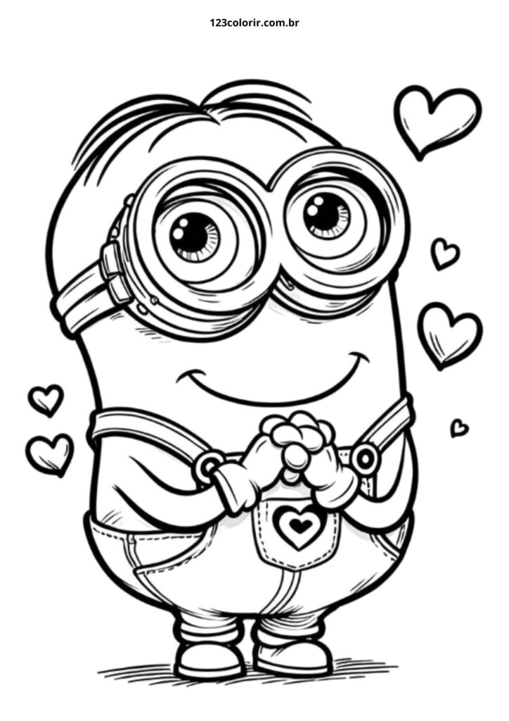 Minion Apaixonado para Colorir