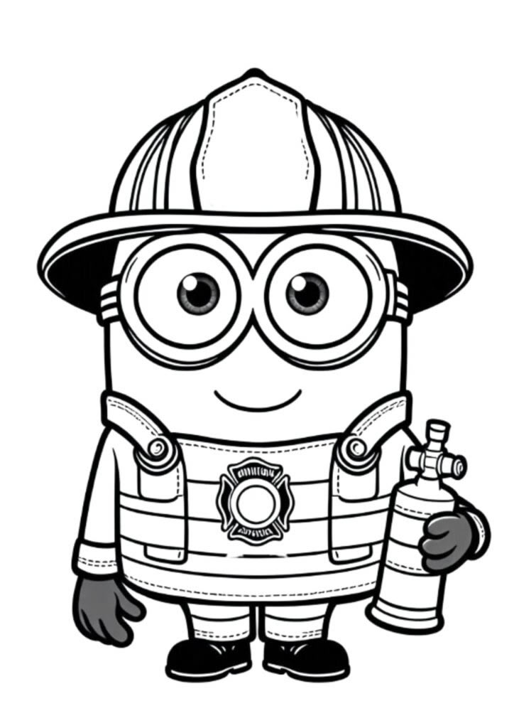 Minion Bombeiro Pronto para Ação
