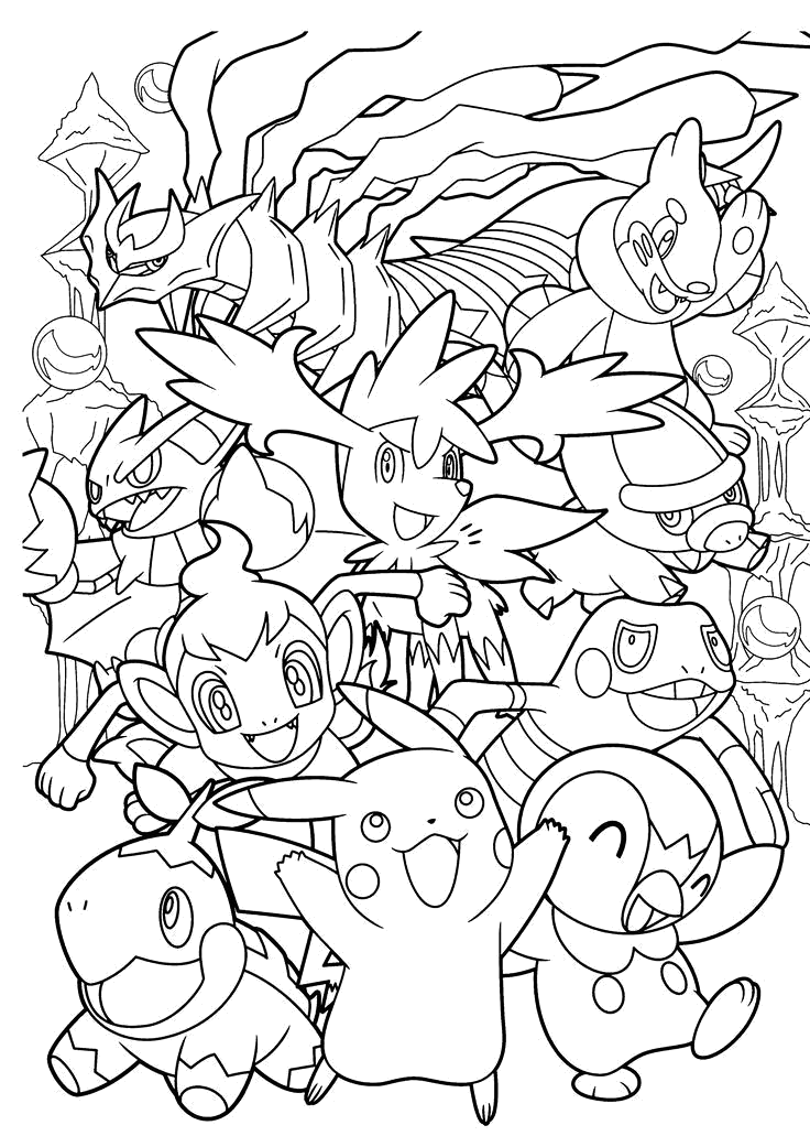 Desenho de Mosaico de Pokémon para colorir para imprimir e colorir