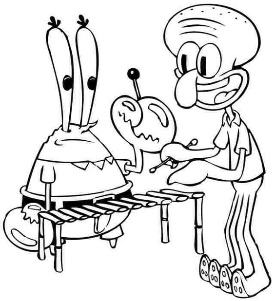 Mr. Krabs e Lula Molusco em Harmonia Musical