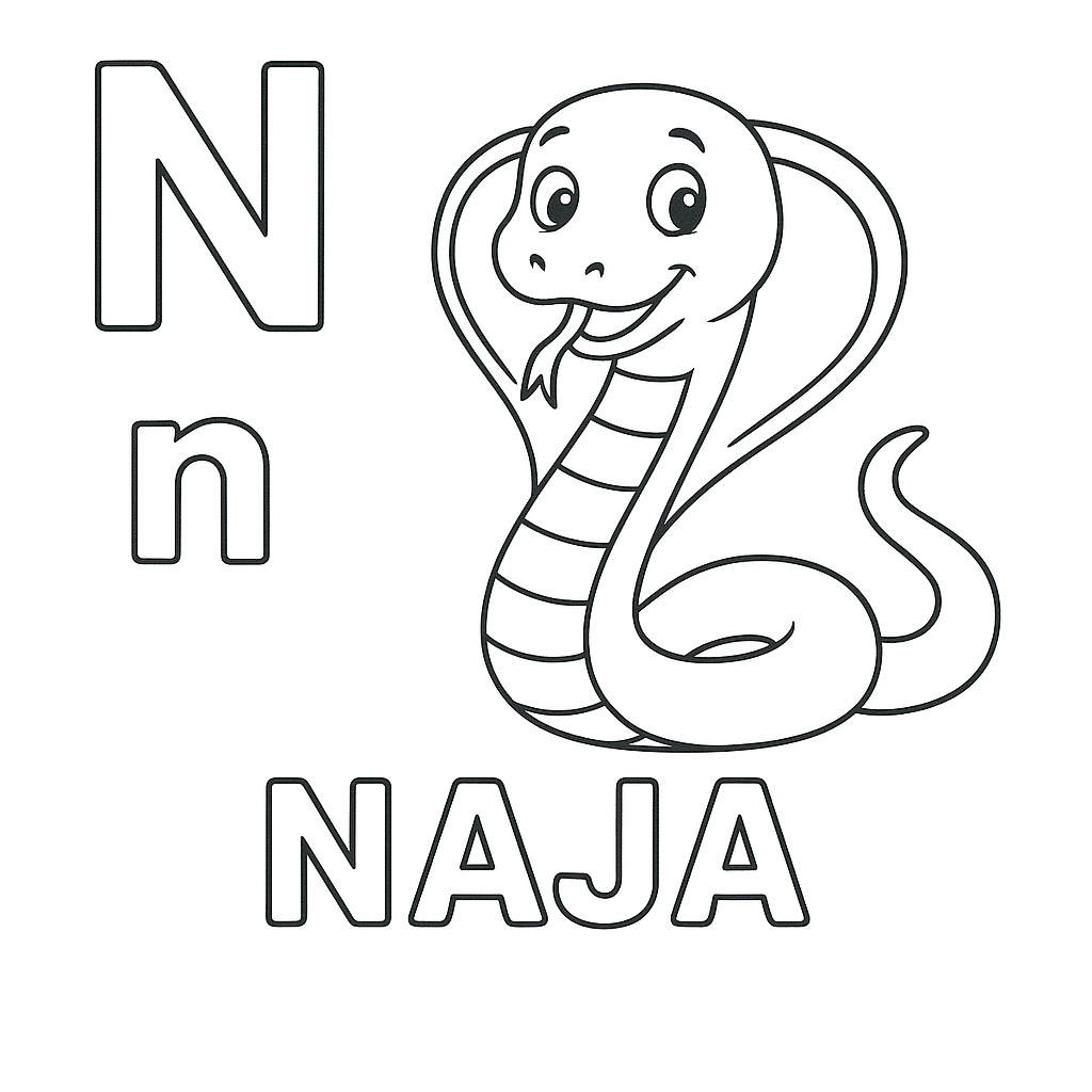 N de Naja para Colorir
