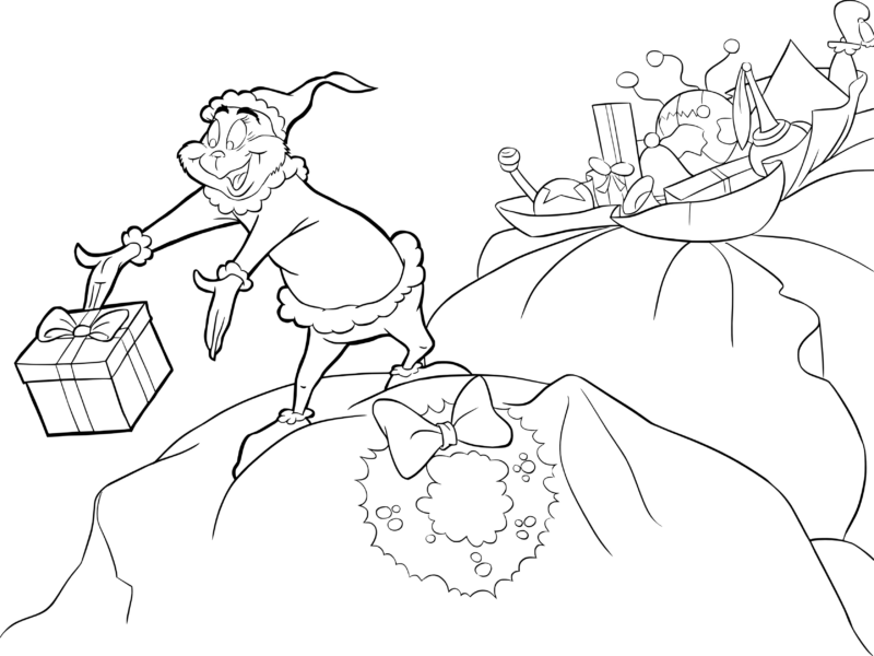 O Natal do Grinch: Uma Cena para Colorir